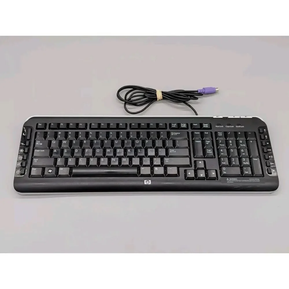 HP SK-2960 Wired PS/2 Black Keyboard Missing Right Leg Tested Works